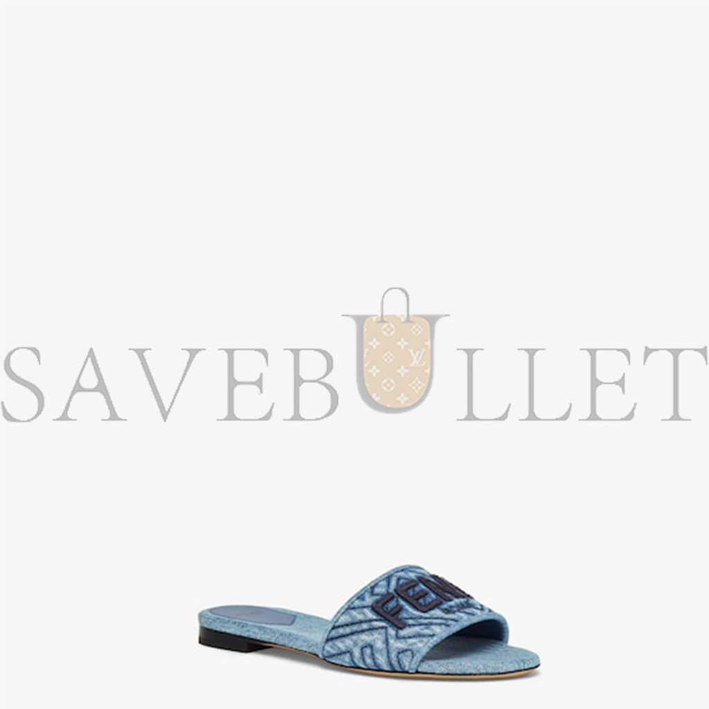 F**di signature blue denim slides 8r8092aqy3f1ow0